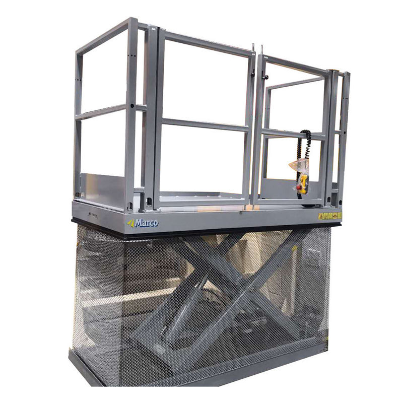 M1-010125-D2 Ce Mini-elevador de tesoura hidráulico com manobras em funcionamento estacionário